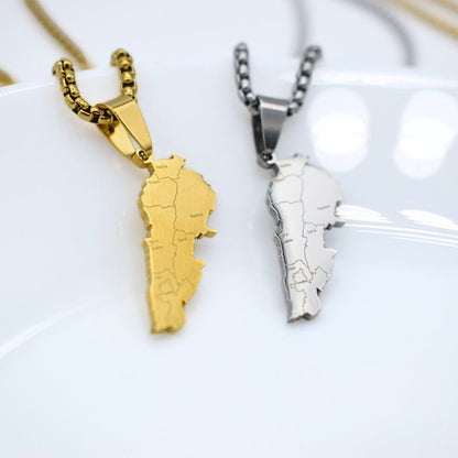 Lebanon Map Necklace