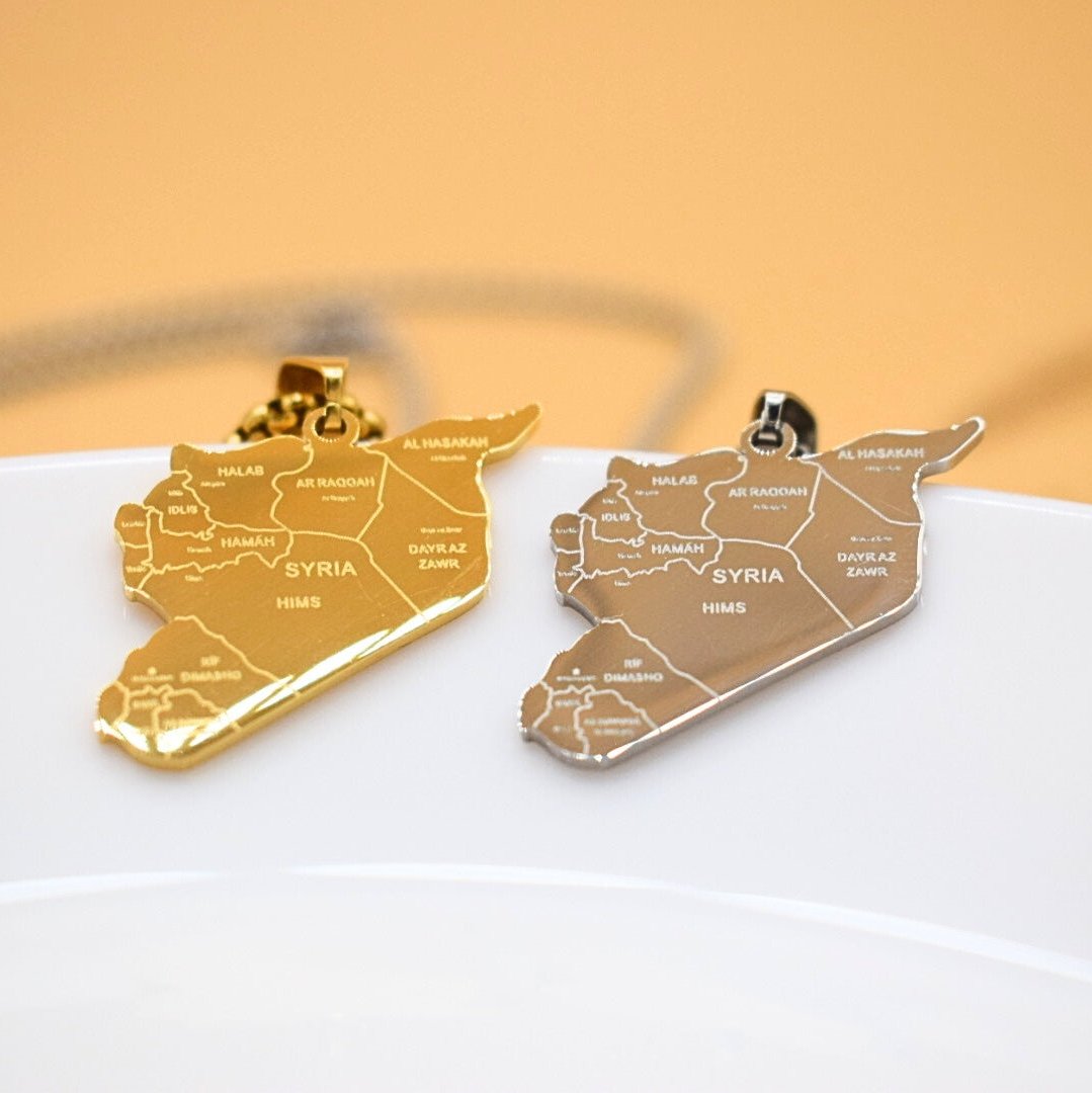 Syria Map Necklace