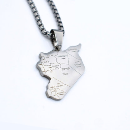 Syria Map Necklace